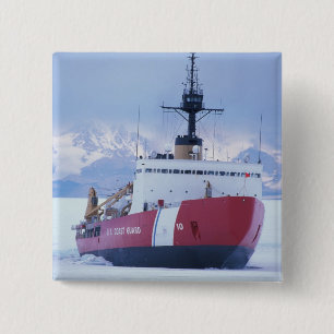 Antarctica, Ross Island, McMurdo Station, USCG 2 Inch Square Button