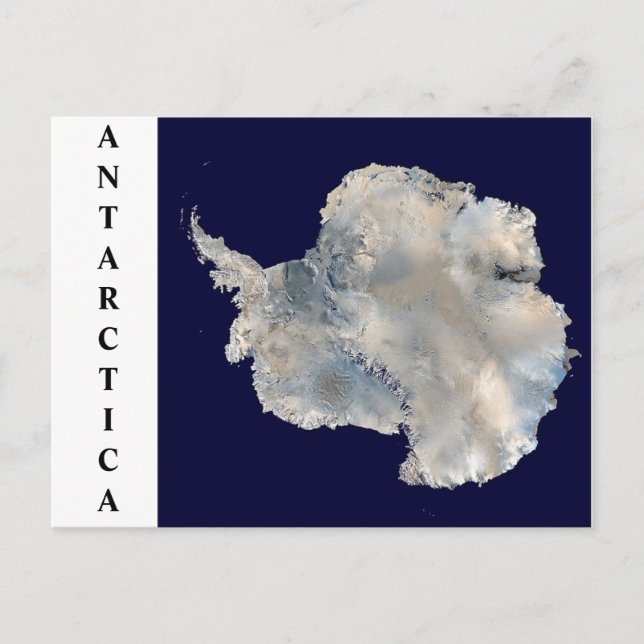 Antarctica Satellite Image Postcard (Front)