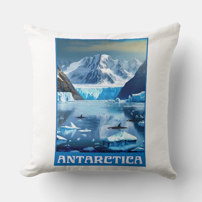 Antarctica Throw Pillow (Front)