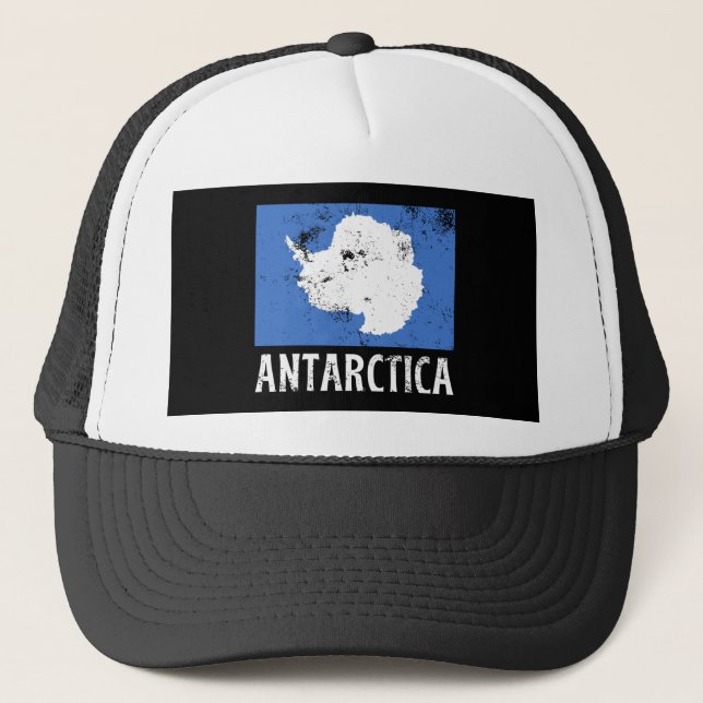 Antarctica vintage Flag Trucker Hat (Front)
