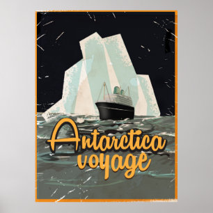 Antarctica Vintage Travel poster