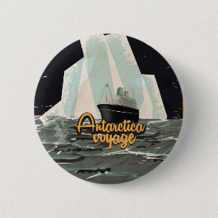 Antarctica Vintage Travel poster 2 Inch Round Button