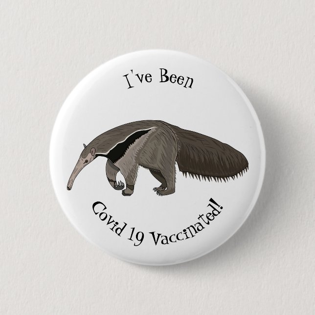 Anteater cartoon illustration 2 inch round button (Front)
