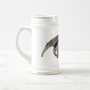 Anteater cartoon illustration beer stein