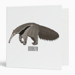 Anteater cartoon illustration binder