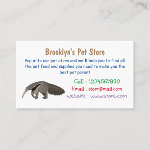 Anteater cartoon illustration business card