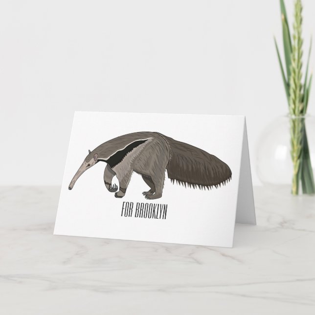 Anteater cartoon illustration  card (Front)