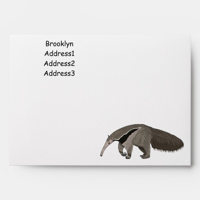 Anteater cartoon illustration envelope (Front)