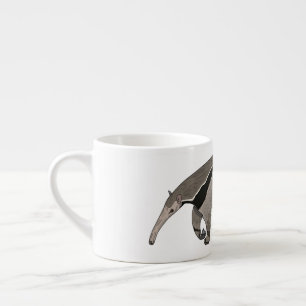 Anteater cartoon illustration  espresso cup