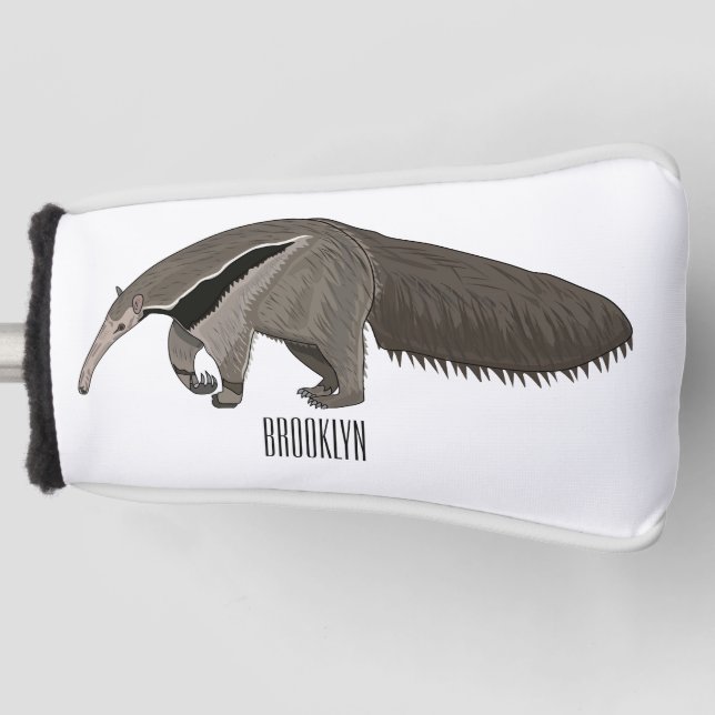 Anteater cartoon illustration  golf head cover (Front)