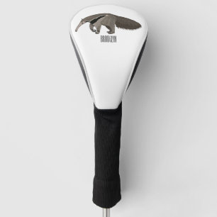 Anteater cartoon illustration  golf head cover