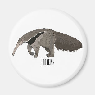 Anteater cartoon illustration magnet
