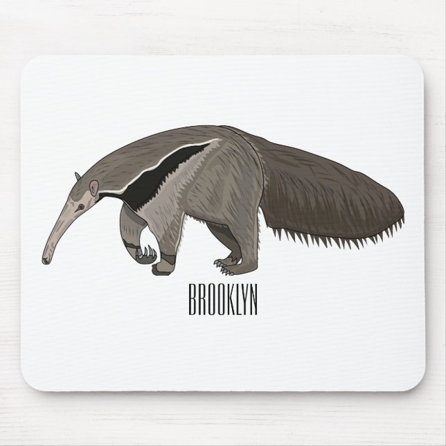 Anteater cartoon illustration  mouse pad (Front)