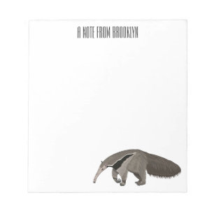 Anteater cartoon illustration notepad