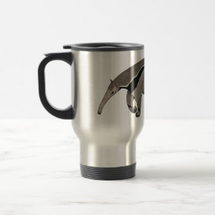 Anteater cartoon illustration travel mug