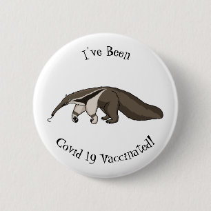 Anteater happy cartoon illustration 2 inch round button