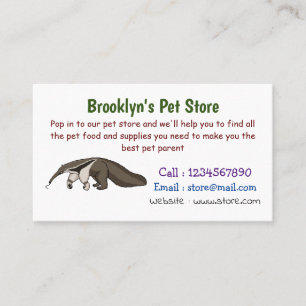Anteater happy cartoon illustration business card