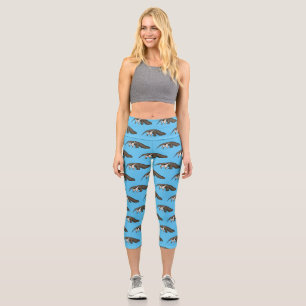 Anteater happy cartoon illustration capri leggings