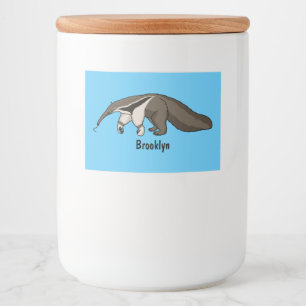 Anteater happy cartoon illustration food label