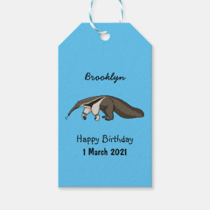 Anteater happy cartoon illustration gift tags