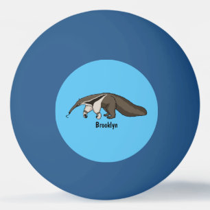 Anteater happy cartoon illustration ping pong ball