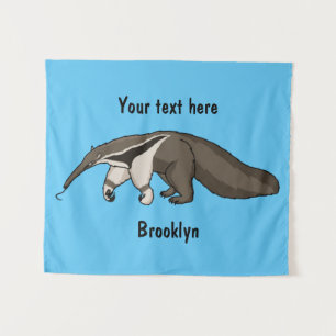 Anteater happy cartoon illustration  tapestry