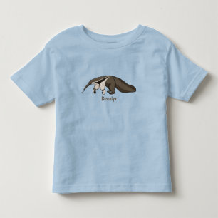 Anteater happy cartoon illustration toddler t-shirt