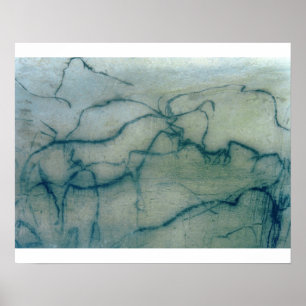 Antelope and bison, Perigordian (cave painting) Poster