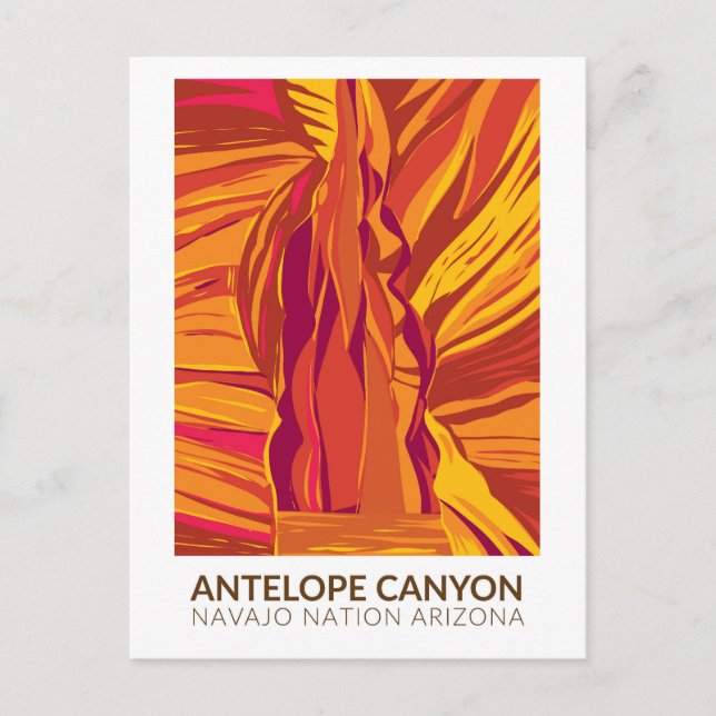 Antelope Canyon Arizona Travel Art Vintage Postcard (Front)