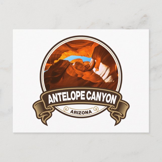 Antelope Canyon Arizona Travel Badge Postcard (Front)