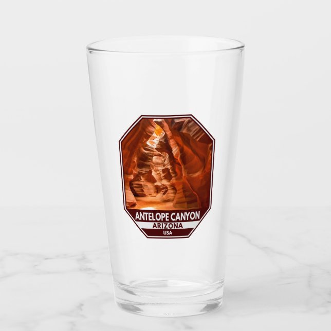 Antelope Canyon Arizona Travel Emblem Glass (Front)
