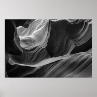 Antelope Canyon Black And White Photography Art Poster