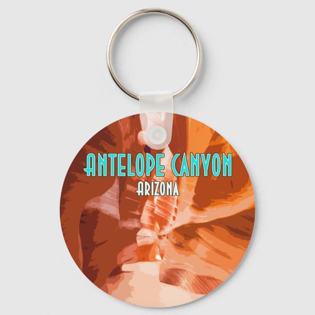 Antelope Canyon Page Arizona Vintage Keychain (Front)