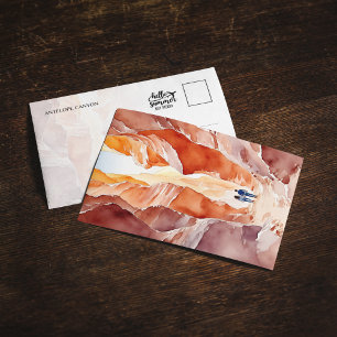 Antelope Canyon Watercolor Postcard