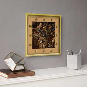Antelope Deer Square Wall Clock