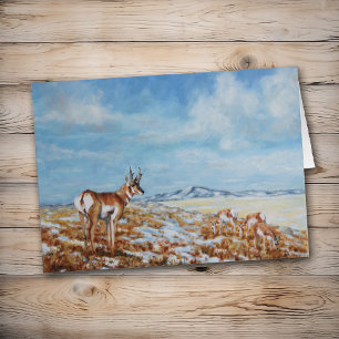 Antelope d'hiver en Wyoming Carte de voeux