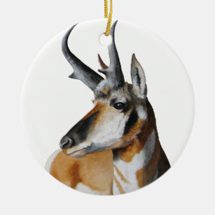 Antelope Head Christmas Ornament