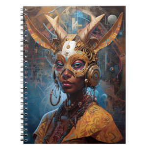 Antelope Headdress Science Fiction Cyberpunk Notebook