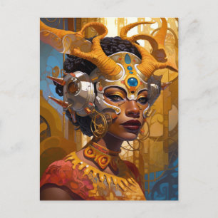 Antelope Headdress Science Fiction Postcard