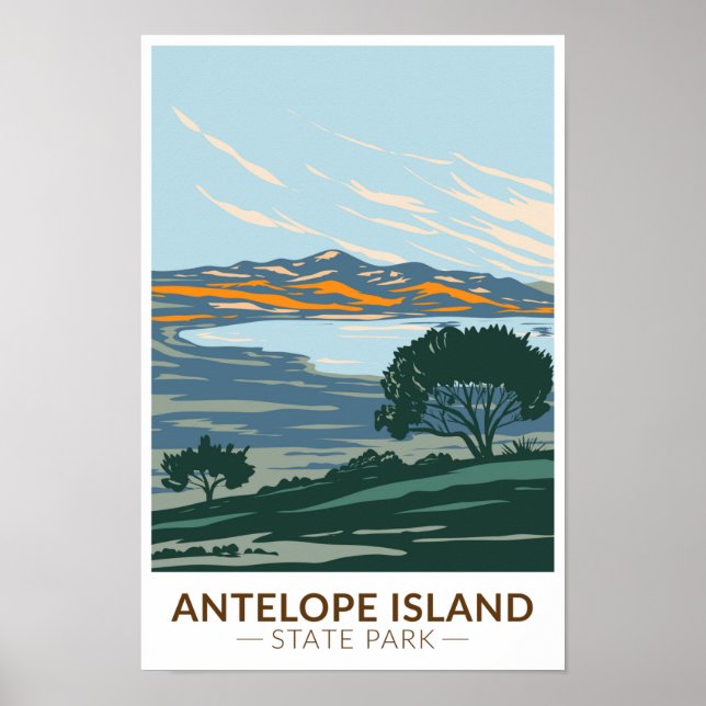 Antelope Island State Park Utah Vintage Poster (Front)