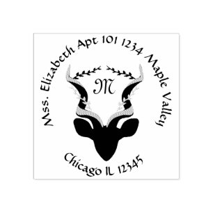 Antelope Name Return Address Rubber Stamp