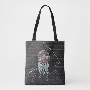 Antelope Native American Animal Dream Catcher Tote Bag