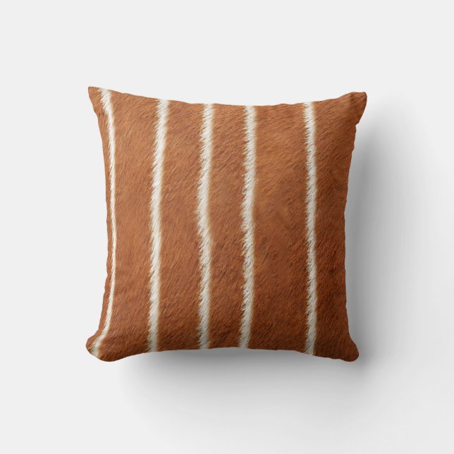 Antelope Stripes Pattern Throw Pillow (Front)