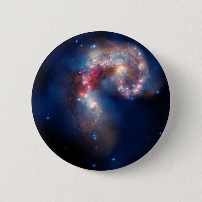 Antennae Galaxies Colourful Composite 2 Inch Round Button (Front)