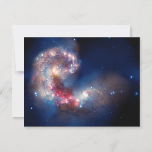 Antennae Galaxies Colourful Composite Invitation (Front)