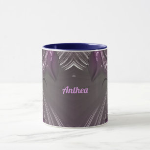 ANTHEA ~ GLOSSY 3D Glossy Pink Blue Silver ~ Mug