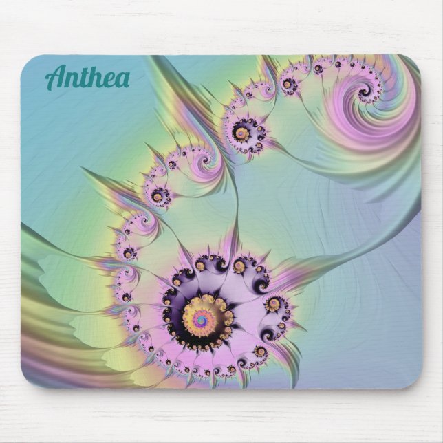 ~ ANTHEA ~ Personalized 3D Pastel Fractal Design ~ Mouse Pad (Front)