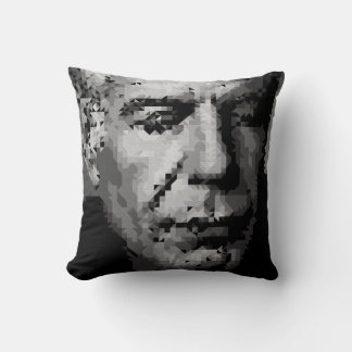 Anthony Bourdain Geometric Portrait Black Throw Pillow