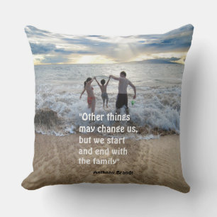 Anthony Brandt familly quote beach background Case Throw Pillow