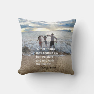 Anthony Brandt familly quote beach background Case Throw Pillow